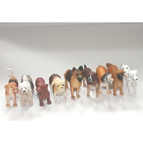 Artificial pvc figure pet dogs model toy gift 9pcs/set