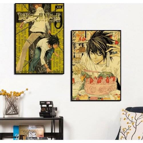 HD Canvas Painting Classic Anime Death Note Retro Picture Bar Cafe Sofa Wall Decoration Living Room Artist Home Poster