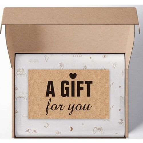 30 Pcs/pack "a Gift for You" Kraft Paper Card for Supproting Business Card Thank You Cards Wedding Package Decoration Custom DIY