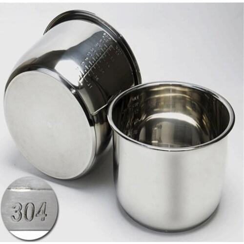 8L Rice Cooker Liner Pan 304 Stainless Steel Liner Rice Cooker Liner Pressure Cooker Double Bottom Liner Pans Thicken Inner Pot