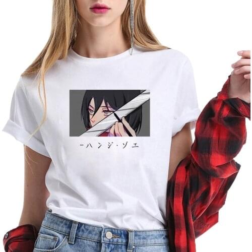 Anime Eyes Cool Style T-shirt for Girls Blouse Harajuku Korean Version 2021 Fashion Daily White Simple Tops
