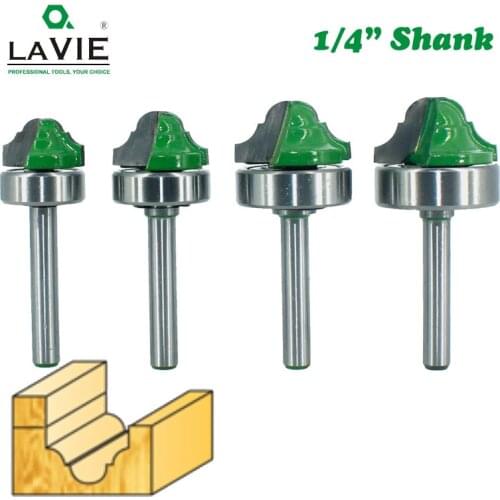 LAVIE 1pc 6.35mm Shank Double Roman Ogee Edging Router Bit Bearing Wood Line Knife Milling Cutter For Wood Hobbing MC01180