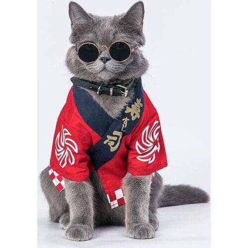 Summer Pet Clothes Japanese Personalized Kimono Dog Clothes Cat Kimono Dog Winter Clothes Sushi Kimono Non-stick Hair Fabric