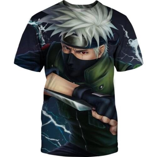 Naruto Anime Manga Summer Children With Short Sleeves T-shirt Casual Fashion Cartoon Round Collar Boys Girls Baby Kids Clothes