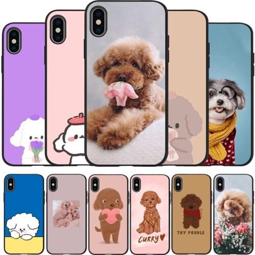 Lovely Teddy dog Black TPU Silicone Soft Phone Case For iPhone 11 12 Pro X XR XS MAX 5 6 7 8 Plus SE 2020