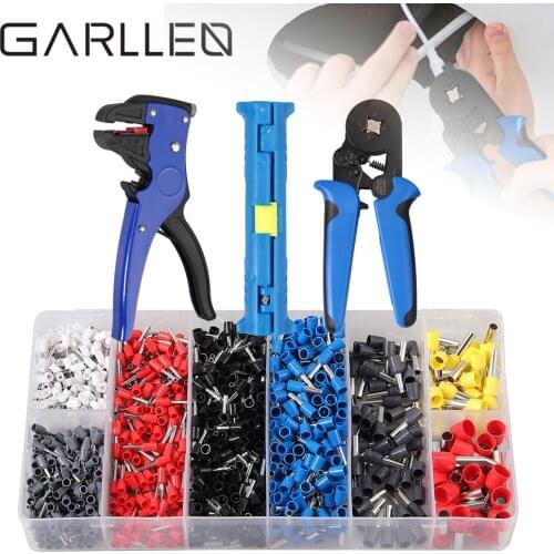 Crimp Tool Kit 6-4 Crimper Plier Wire Terminal 0.25-10mm² with Tube Wire Crimper Plier Stripper & 1200pcs Ferrule Wire Terminals
