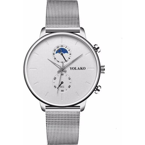 2020 New Luxury Fashion Mens Minimalist Watches black Stainless Steel Mesh Band Watch Men Business Casual Analog Quartz Cock