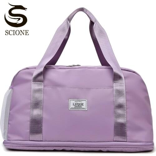 New Fashion Simple Large Capacity Travel Bags Unisex Waterproof Nylon Sport Handbags With Wet Pocket Daily Shoulder Bags XA25M