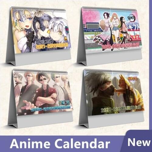 New Anmie Tokyo Ghoul Mini Desk Calendar 2021 2022 Demon Slayer, One Piece Kawaii Calendars Fans Gift
