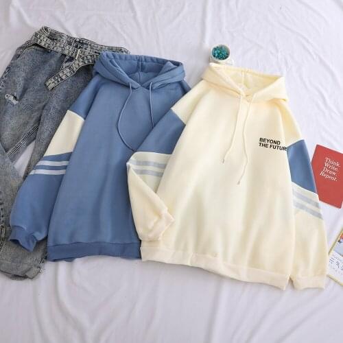 Bantan Boys Hoodie Womens Fleece Spell Color Spliced Sweatshirt Casual Korean Kpop Fashion BEYOND THE FUTURE y2k Style Clothing