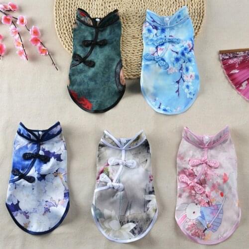 Dog Clothes Chinese Style Cute Puppy Dog Jacket Coat Pet Clothing for Small Dogs Cats Pug Yorkshire Chihuahua Clothes Ropa Perro