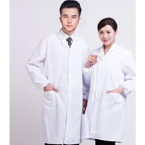 Doctor Unisex Long Sleeve Clothes Summer Thin White Lab Coat Hospital Scientist School Fancy Dress Costume For Students Adults