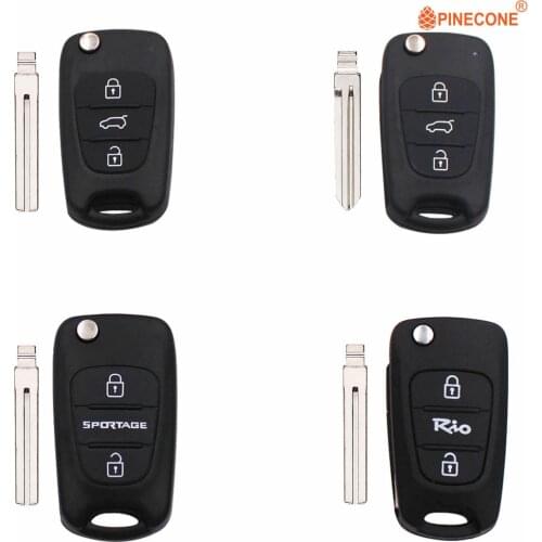 Pinecon for KIA SPORTAGE K2 K5 RIO CEED CERATO Key Case Remote Control Key Entry TOY40/HYN14 Blade Key Fob Case Shell