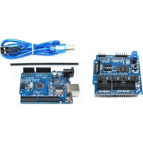 UNO R3 Board for Arduino+ Arduino Sensor Shield V5.0 Board for Control Robot Arm Wall Drawing Machine