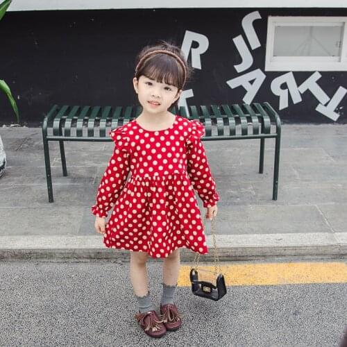 Girl Dress Kids Baby Clothes 2021 Red Spring Autumn Outwear Party Princess Uniform Dresses Cotton Children Clothing Vestido Robe