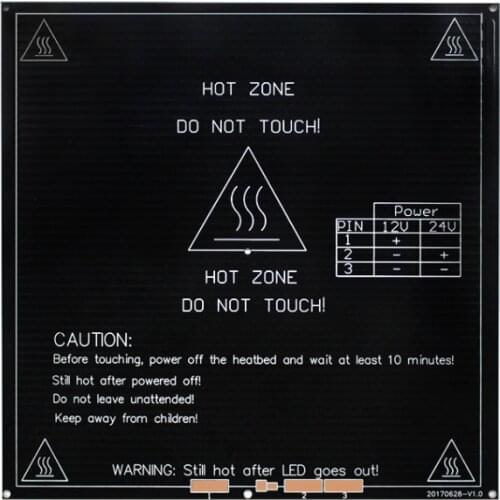 3D Printer Heated Bed 24V/12V Aluminum Plate 310*310*3mm Koonovo Accessories MK2 MK3 Hot Platform for Creality CR 10/10S