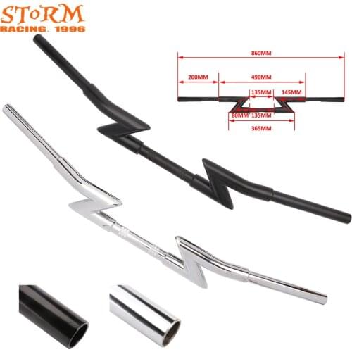 Motorcycle 25mm*860mm Black Chrome Retro Drag Handle Handlebar Z Bar Steering Wheel For Harley BMW Honda Kawasaki Suzuki Yamaha