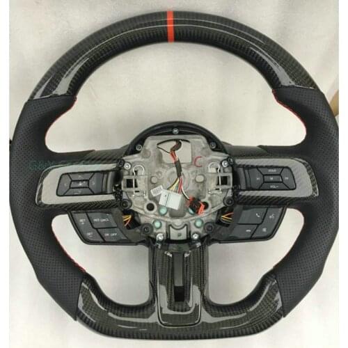 100% Real Carbon Fiber Steering Wheel For Ford Mustang 2015-2017