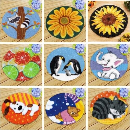 Cartoon Animal Series Carpet Embroidery For Modern Living Room Latch Hook Rug Kits Cross Stitch Kits Buttons For Needlework DIY