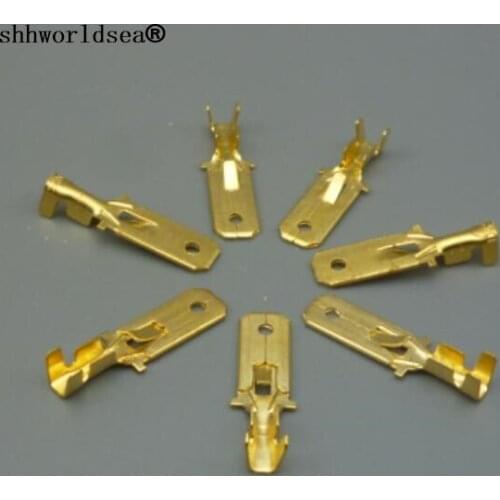 Shhworldsea 2000PCS 6.3mm Auto Car Crimp Terminal Male Spade Wire Connector Automotive copper Free shipping