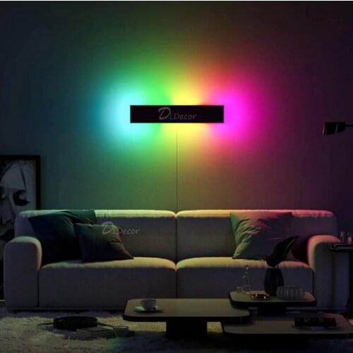 Modern RGB Wall Lamp Living Room Decoration LED Bedroom Wall Light Dimmable Remote Control Atmosphere Lamp Bedroom Home Lighting