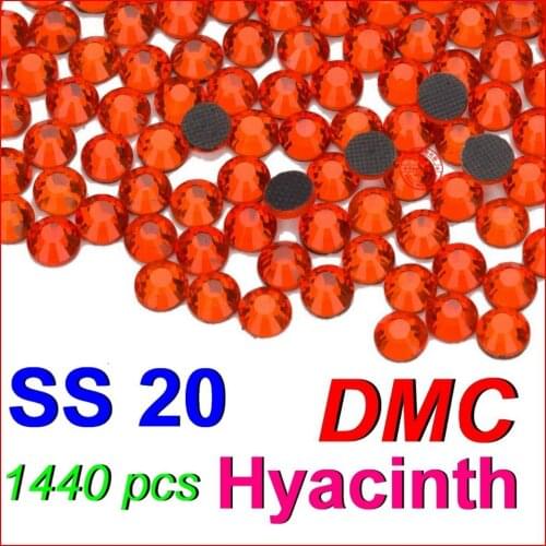 SS20 4.6-4.8mm,1440pcs/Bag Orange Hyacinth DMC HotFix FlatBack Rhinestones,Hot heat transfer DIY iron-on garment crystals stones
