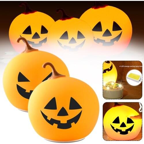 Halloween Pumpkin Led Night Light Rechargeable LED Night Lamp Portable Light Tap Control Lamp Gift for Kids Party Decor
