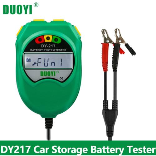 DUOYI DY217 Car Storage Battery Tester 9-18V 6V 12V Battery Healthy Analyzer 100-1700 CCA Display Automotive Diagnostic Tool