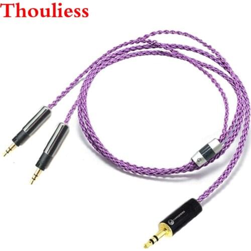 Thouliess HIFI 1/4 6.35mm TRS 3.5mm Stereo 8Cores 7N OCC Silver Plated R70X Headphone Upgrade Cable For ATH-R70X R70X Headphones