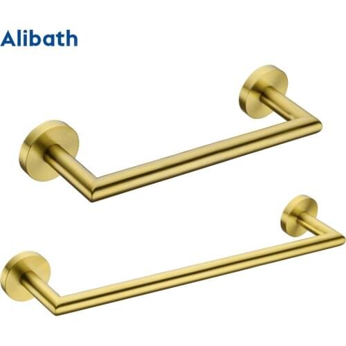 Brushed Gold Towel Holder Rack Hanger Shelf Rail Stand Bar Rod Hanging For Towel Bathroom Kitchen Accessories Wall Mounted