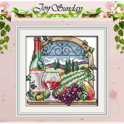 Wine Estate Patterns Counted Cross Stitch 11CT 14CT Cross Stitch Set Wholesale DIY Cross-stitch Kit Embroidery Needlework