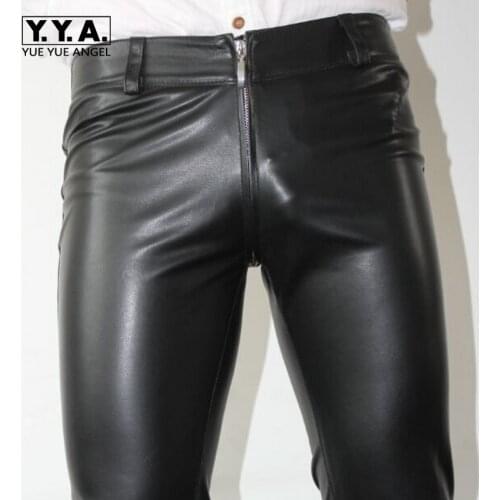 YueYueAngel Mens Leather Pants
