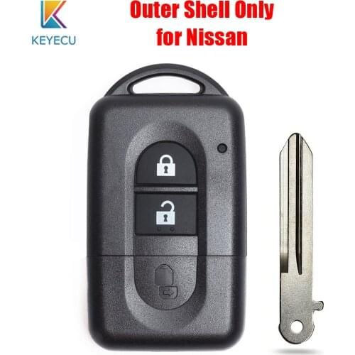 KEYECU Replacement Flip Folding Remote Car Key Shell Case Cover 2 Buttons for Nissan Micra Xtrail Qashqai Note Tiida Pathfinder