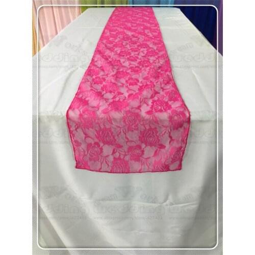 10 Colors 10PCS Lace Table Runner Tablecloth Chair Cover Sashes Bow Napkins Fabric Decor Wedding Party Supply Adornment Colors