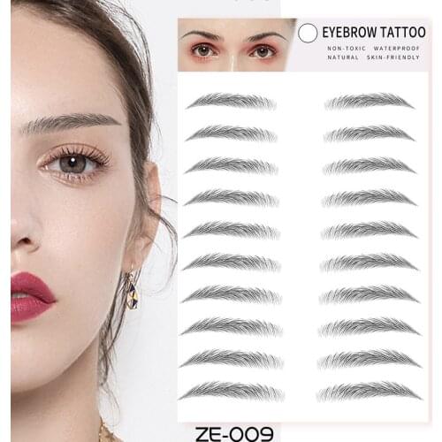 10pair 4D Water Transfer Eye Brow Stickers False Eyebrows Waterproof Long Lasting Eyebrow Tattoo Sticker Makeup Cosmetics