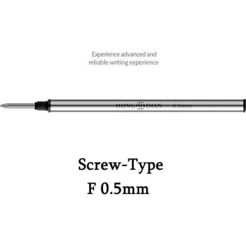 10pcs Original Black Hongdian Black Forest Rollerball Pen Metal Refills for Hongdian 516D Rollerball Pens, Screw Type 0.5 mm