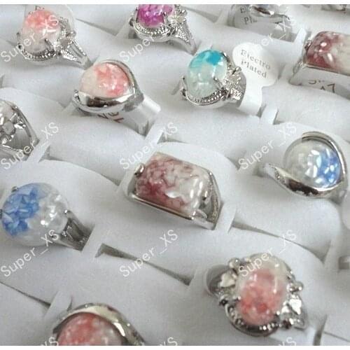100pcs Abalone Shell Silver Plated Rings for Women Fashion Whole Jewelry Ringlots Free Shipping RL100 Wholesalers Preferred