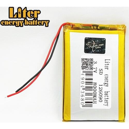 126090 3.7 V Lithium Polymer Battery 8000Mah Li-Po Rechargeable Battery For MP4 MP5 Tablet E-book GPS Power Bank Medical Devices