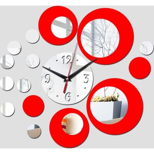Wall Clock Watch Quartz Acryli Mirror Modern Wall Stickers 3D Arrival Design Luxury Cllocks Living Room Decration