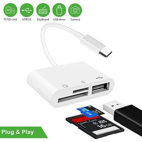 3in1 USB SD Tf Type C Card Reader Adapter Keyboard IPAD Pro Mac Android
