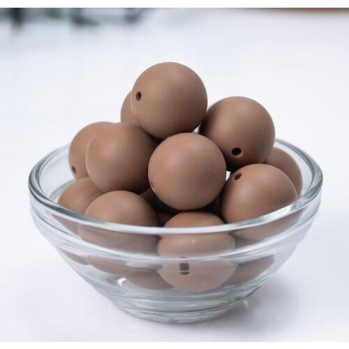 20 PCS 12-15 MM Round Size Camel Baby Accessories DIY Jewelry Ball Beads Food Grade Teething Silicone Loose New Color Beads