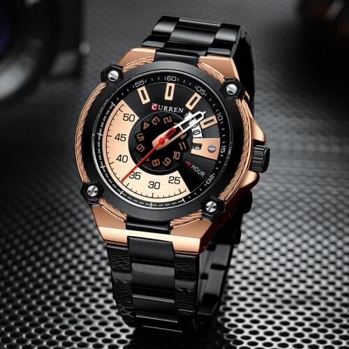 2020 CURREN Watches For Men Quartz Clock Male Fashion Casual Watch Stainless Steel Wristwatch With Auto Date Waterproofl Watch