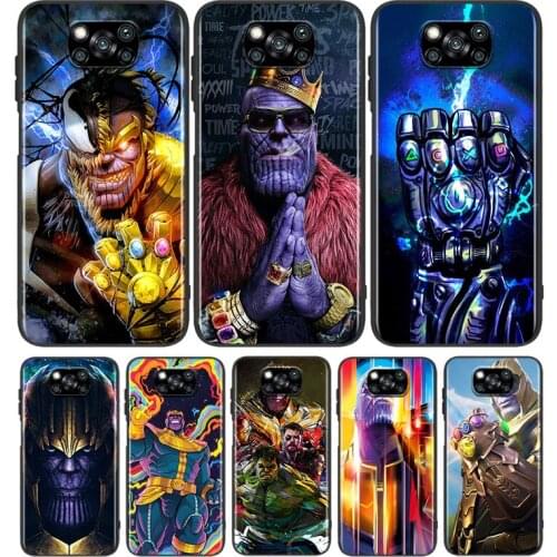 Thanos Marvel Gloves For Xiaomi Poco C3 M3 M2 X3 NFC X2 F2 Pro F1 F3 Mi Play Mix 3 A2 Lite A1 5X Pro Black Phone Case