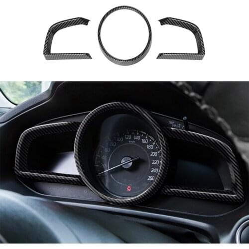 For Mazda 3 Axela 2014-2018 Carbon Fiber Dashboard Interior Instrument Frame Cover Trim
