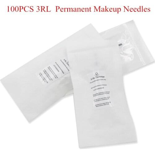 600D-G 100PCS Permanent Makeup needles 3RL Eyebrow Lips Tattoo Machine Pen Assorted For Machine Pen Tattoo Needles 100pcs/lot