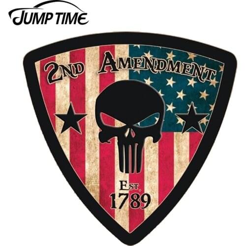 JumpTime 13cm x 12.5cm Punisher Skull Vinyl Flag USA Stickers Decal Control Car Bumper Rear Windshield