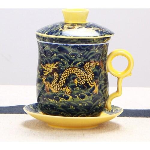 Chinese Ceramic filter tea mug,Coffee Mugs Coffee Milk Tea Mug Afternoon tea cups Camping Drinkware White porcelain tea cup