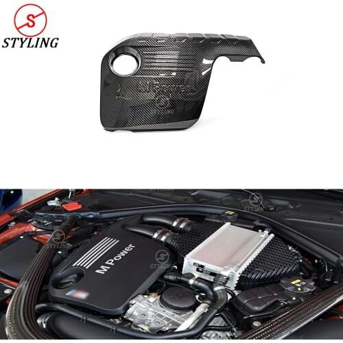 M3 M4 Engine Cover For BMW F80 F82 F83 Carbon Fiber Front Bumper lip bonnet cover Car styling 2014 2015 2016 2017 2018 2019