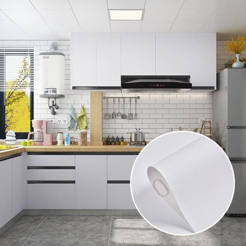 Matte White Contact Paper Home Decorative Waterproof Wall Stickers PVC Self-Adhesive Wallpaper Living Room Cabinet Wall Paster