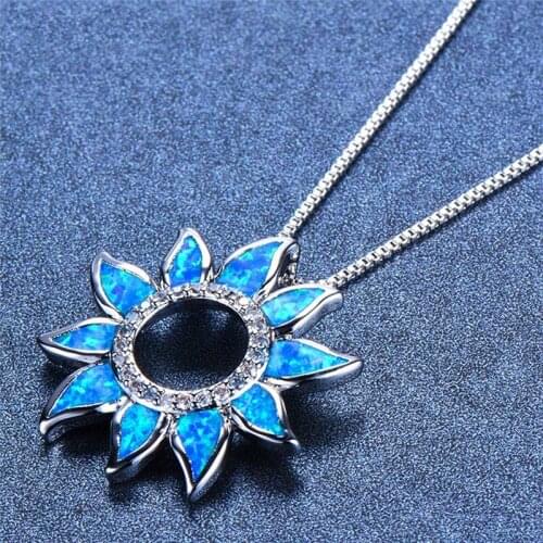 Cute Minimalist Hip Hop Sun Flower Sunflower Colorful Petals Pendant Necklace Rock Personality Punk Jewelry Unisex